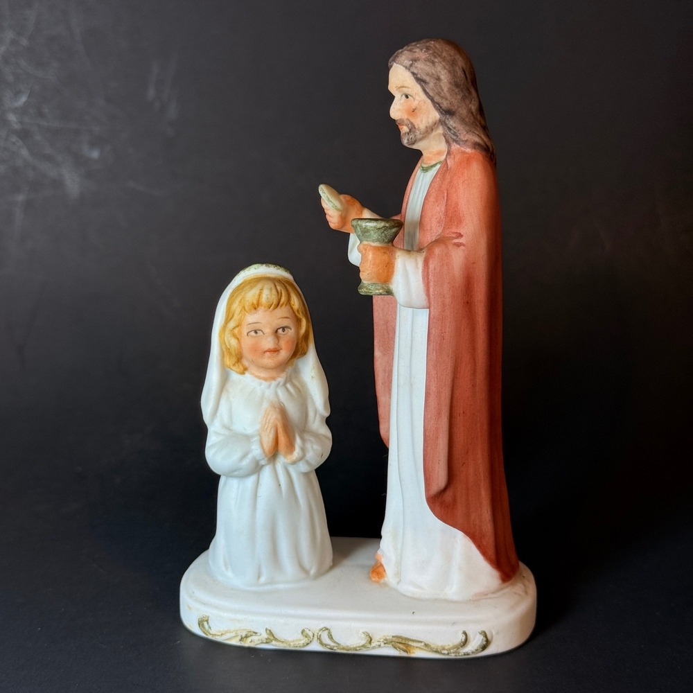 Ceramica Excelsis Jesus First Holy Communion Figurine Girl Mexico Porcelain 5in